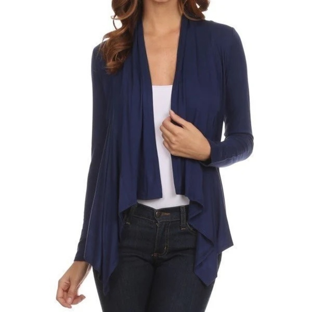 Maeve Navy Open Front Cardigan